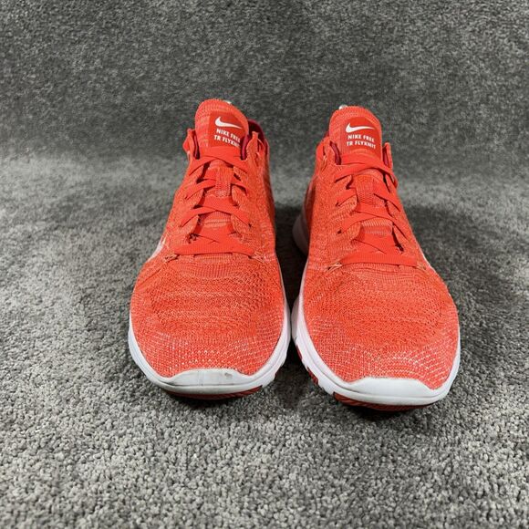 Nike Free TR Flyknit 718785-601 Womens Sz 9 Neon Orange Pink Training Shoes Used - Picture 3 of 11
